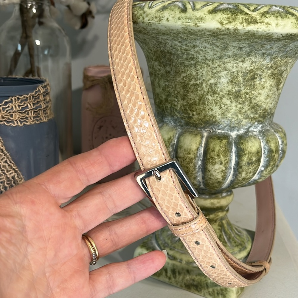 Amanda Smith Beige Textured Belt